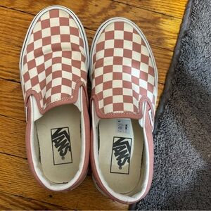 Salmon checkered vans
